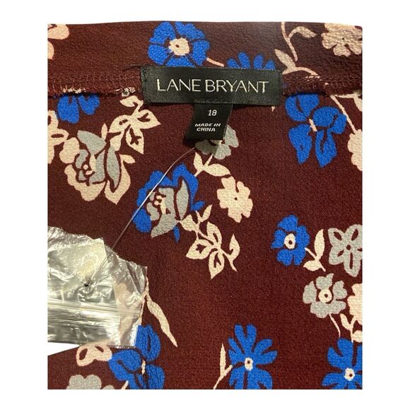 Lane Bryant Plus Size 18 Top blouse Floral‎ Short Sleeve - Picture 7 of 8